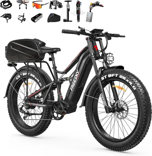 FREESKY 3500W BAFANG Motor Electric Bike for Adults, 48V 35Ah Samsung Cells Battery Ebike 140 Miles, 38+MPH, 26" Fat Tire Dirt All-Terrain Mountain