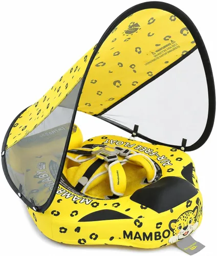 Miniatura 9 de Mambobaby Flotador de piscina para bebé con toldo, flotadores infantiles no inflables con cola sólida, suave, impermeable, agradable a la piel