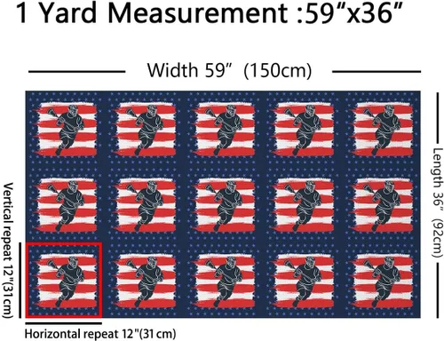 Miniatura 2 de Feelyou Lacrosse Fabric by The Yard - Tela para tapicería de jugadores deportivos para videojuegos, tela decorativa impermeable para exteriores, 1