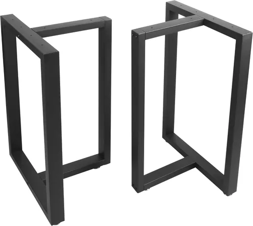 Miniatura 16 de Patas de metal para mesa, marco de escritorio de tubo cuadrado resistente, mesa de comedor moderna / patas de mesa auxiliar, juego de 2 (U)