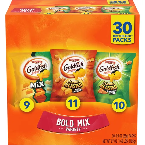 Miniatura 16 de Goldfish Galletas de Queso Cheddar, Galletas de Snack Horneadas, Paquetes de Snack de 1 onza para Llevar, Caja de 20