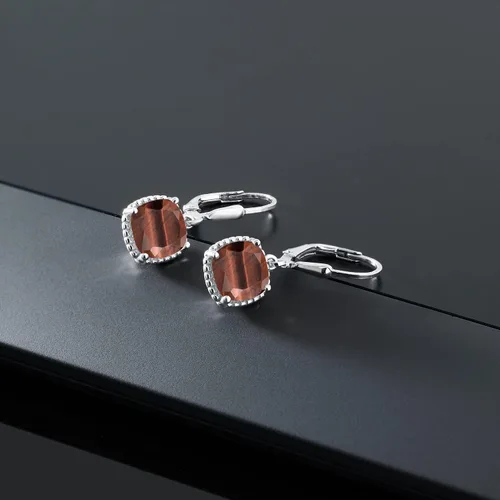 Miniatura 82 de Gem Stone King Aretes colgantes de plata de ley 925 de 0.315 pulgadas para mujer