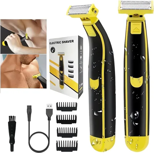 Miniatura 9 de Afeitadora eléctrica húmeda y seca, afeitadora eléctrica de cierre para hombres y mujeres, rasuradora facial recargable, impermeable, recortadora