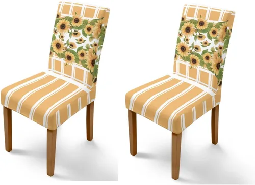 Miniatura 88 de Rnyleeg Thanksgiving Chair Covers for Living Room No Arms Turkey Pumpkin Stretch Dining Chair Covers Set of 6 Soft Washable Kitchen Chair Protector