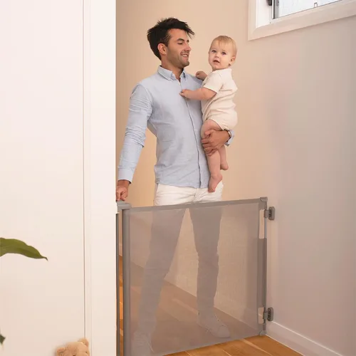Miniatura 14 de Puerta retráctil para bebé Perma Child Safety 33 pulgadas de alto x 55 pulgadas de ancho, malla, para escaleras, puertas, perros, mascotas
