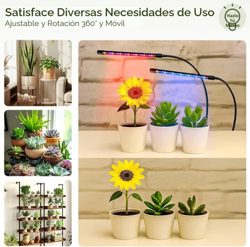 Miniatura 5 de GREENSTELL Soporte para plantas de interior con luces de crecimiento, soporte de metal alto de 7 niveles para plantas de interior, estante de Marrón