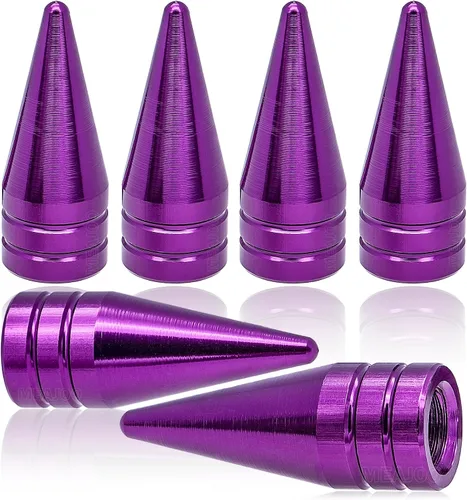 Miniatura 20 de 4 piezas de tapas de válvula de rueda con forma de punta, válvula de rueda de aleación de aluminio con punta, universal para automóviles, SUV