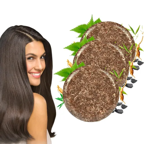 Miniatura 8 de Polygonum Multiflorum Jabón de aceite de salvado para el cabello, barra de champú orgánico Polygonum Multiflorum, barra de champú para oscurecer