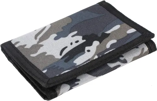 Cartera de nailon con seguridad RFID, diseño de tres pliegues, con monedero pequeño con cremallera, para hombres y niños