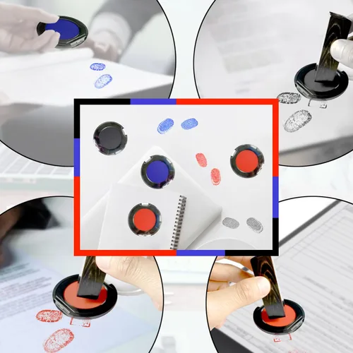 Miniatura 4 de Almohadilla de huellas dactilares de tinta de secado rápido Almohadilla de huellas dactilares para notarización de identificación (rojo)