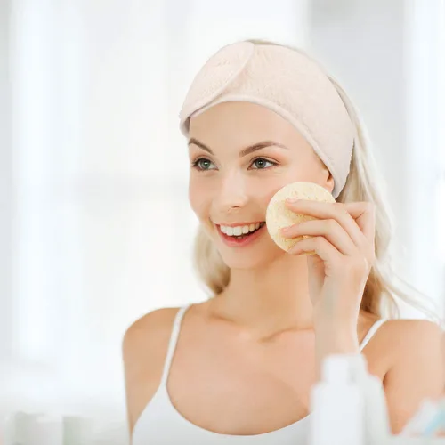 Miniatura 6 de Whaline Paquete de 4 diademas faciales de spa, bandas ajustables para el cabello, toalla suave para lavado facial, ducha, deportes, yoga
