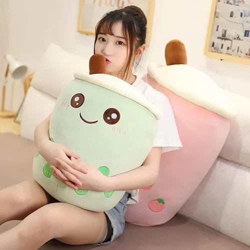 Miniatura 3 de VHYHCY - Lindo cojín de peluche Boba, peluche en forma de taza de té con burbujas, almohada de peluche en forma de taza de té con leche, almohada