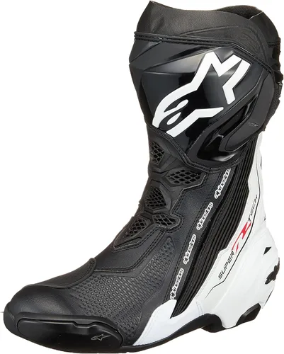 Miniatura 3 de Botas de carreras para motocicleta Alpinestars Supertech R, certificadas CE de alto rendimiento Negro/Blanco