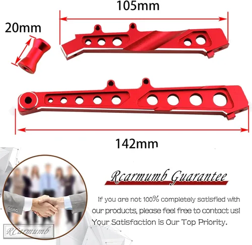 Miniatura 7 de Parte de actualización de soporte de chasis delantero y trasero de aleación para ARRMA 1/7 Felony 6S BLX, Infracción 6S BLX, rodillo ilimitado, Rojo