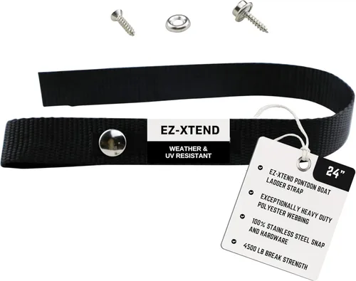 Miniatura 8 de EZ-Xtend Accesorios para barco pontón – Correa de escalera, broche de acero inoxidable y tornillo de acero inoxidable incluidos – Extra resistente