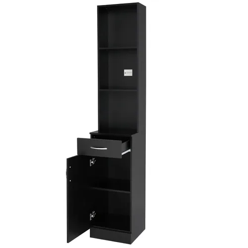 mefeir Salon Station, gabinete de almacenamiento para peluquero con cajón, 5 compartimentos y estante, MDF duradero, equipo organizador para salón