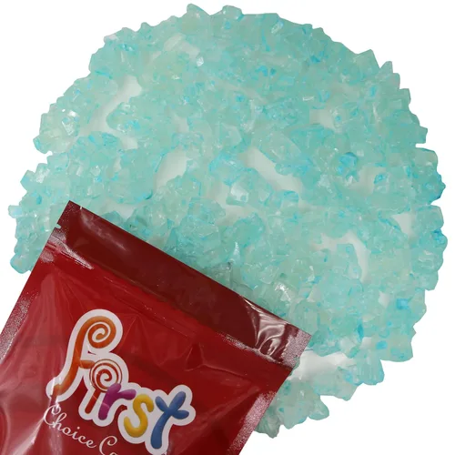 FirstChoiceCandy Rock Candy Strings - Bolsa a granel de 1.5 libras (algodón azul claro)