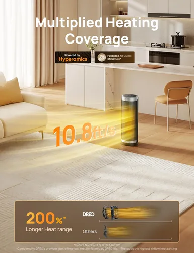 Miniatura 3 de Dreo Calentadores de espacio para uso en interiores, calentador eléctrico con control remoto para dormitorio grande, 16 pulgadas mejorado 1500 W