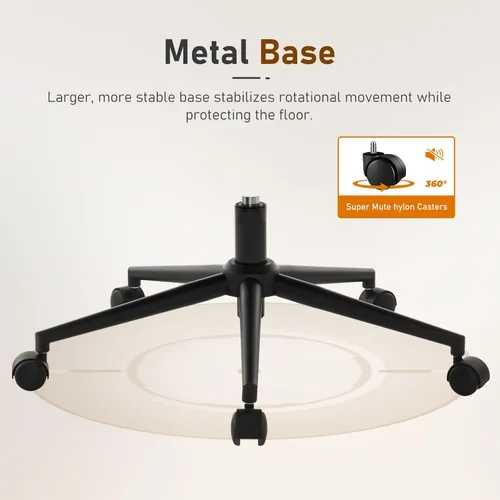 Miniatura 8 de Furnimart Silla de oficina de madera resistente giratoria de 360°, silla de escritorio pequeña de piel sintética con asiento acolchado grueso