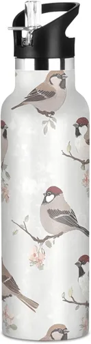 Miniatura 15 de Insulated Water Bottle with Straw Double Wall Vacuum Insulated Lightweight for Sports, Travel, and School, Sweet Wolf Purple 17