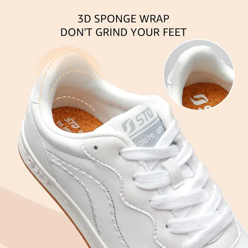 Miniatura 8 de STQ Zapatos de lona para mujer, con cordones, antideslizantes, cómodos, para caminar