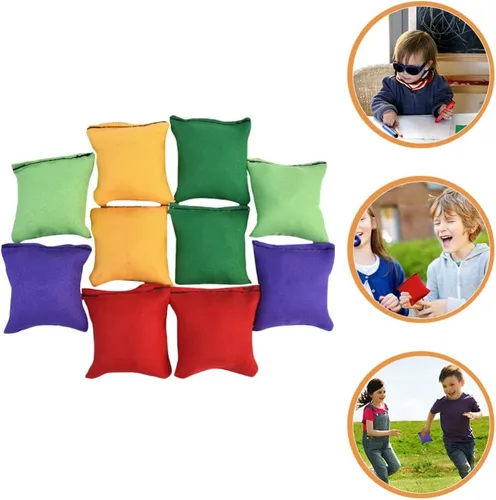 Miniatura 6 de Toyvian 10 bolsas de frijoles de nailon para lanzar pufs, divertidos deportes al aire libre, juegos familiares para juegos de lanzamiento de manos