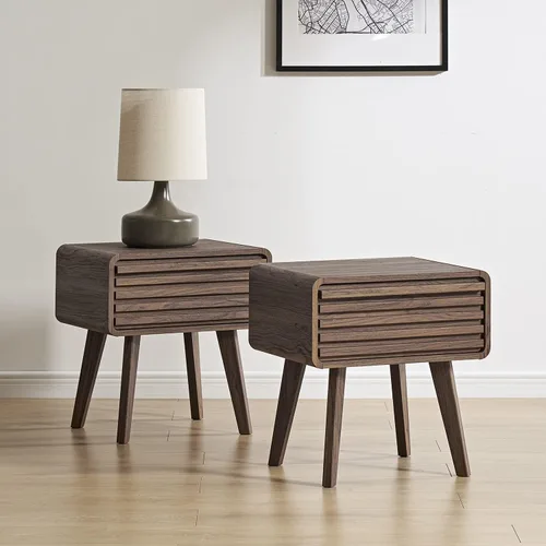 Miniatura 15 de Mopio - Mesita de noche Haylee de ratán, mesa auxiliar perfecta para sala de estar y dormitorio que complementa tu cama o sofá (carbón)