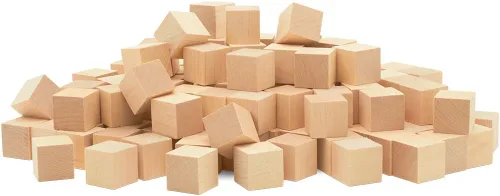 Miniatura 12 de Woodpeckers - Cubos de madera de 1 pulgada, caja de 50 cubos de abedul sin terminar, bloques cuadrados de madera para bebé, para hacer rompecabezas