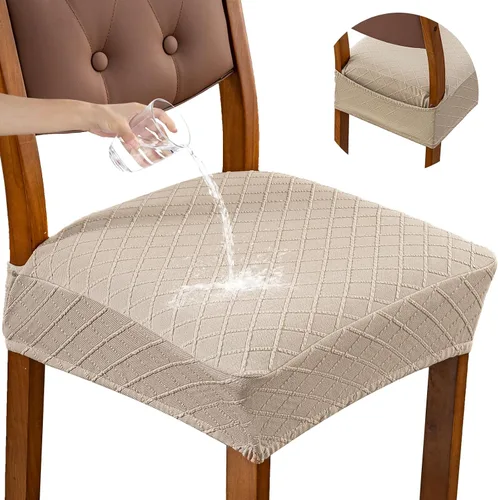 Genina Fundas de asiento impermeables para sillas, fundas de asiento para sillas de comedor, fundas para sillas de cocina, fundas para sillas de