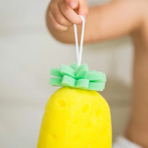 Miniatura 4 de Esponja de ducha con forma de piña para todos, bebés, niños y niños pequeños (piña)