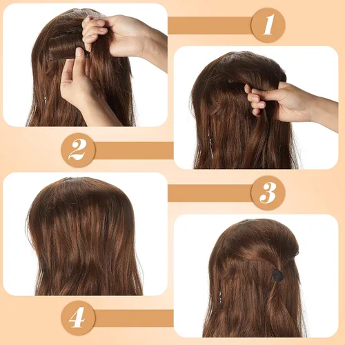 Miniatura 3 de WILLBOND 3 pinzas invisibles para el pelo falso, almohadilla aumentada, base de cabello de volumen esponjoso, herramienta de inserción