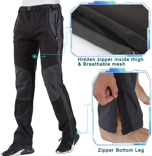 Miniatura 3 de Gash Hao - Pantalones de esquí de nieve para hombre, impermeables, aislados, de malla transpirable, forro polar con cremallera en la parte inferior