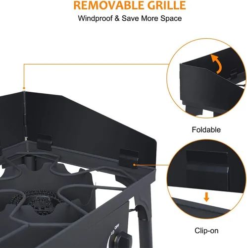 Miniatura 3 de Camplux Quemador de Propano 130,000 BTU, Quemadores de Gas Individuales, Estufa de Exterior para Elaboración de Cerveza Casera, Fritura de Pavo
