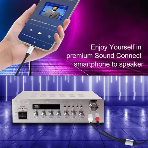 Miniatura 8 de Lightning a Dual 0.250 in mono estéreo Y-cable divisor Lightning a doble 1/4 pulgadas cable de audio compatible con iPhone