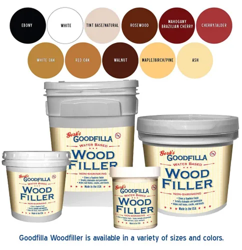 Miniatura 5 de Goodfilla Ébano, 8 onzas, relleno para madera y grano, teñible, lijable, cero residuos, no tóxico, hecho en EE. UU