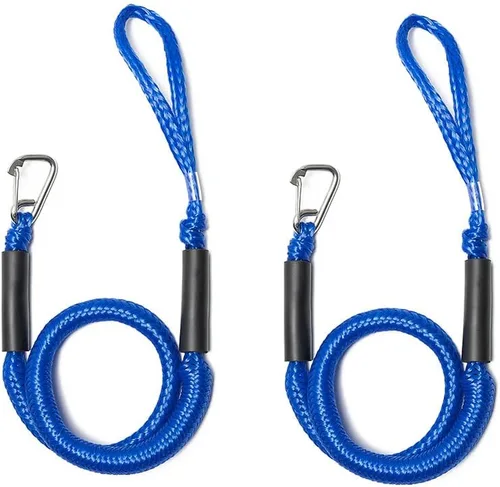 Línea de muelle elástico con clip de acero inoxidable – Cuerda de muelle de barco con flotador de espuma para kayak, canoa, pontón, embarcación,
