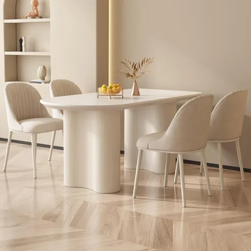 Miniatura 5 de Miuuod Mesa de comedor que ahorra espacio para apartamentos pequeños para 4-6 personas, muebles resistentes de mediados de siglo