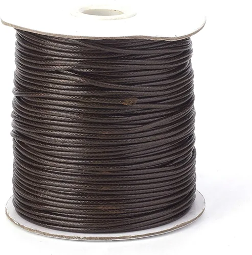 Miniatura 11 de Cordón de poliéster encerado coreano de 100 yardas, hilo de cordón trenzado beige para collar, cuerda de alambre de 0.079 pulgadas con carrete