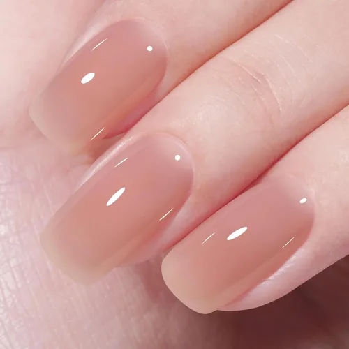 Miniatura 11 de AILLSA Esmalte de uñas de gel amarillo otoñal, esmalte de gel de hojas de otoño, esmalte de gel neutro translúcido nude de larga duración