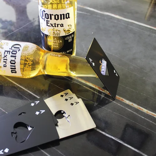 Miniatura 5 de Práctico abrebotellas de tarjetas, abrebotellas de cartera, abrebotellas personalizado, abridor de botellas de aspecto divertido, acero inoxidable