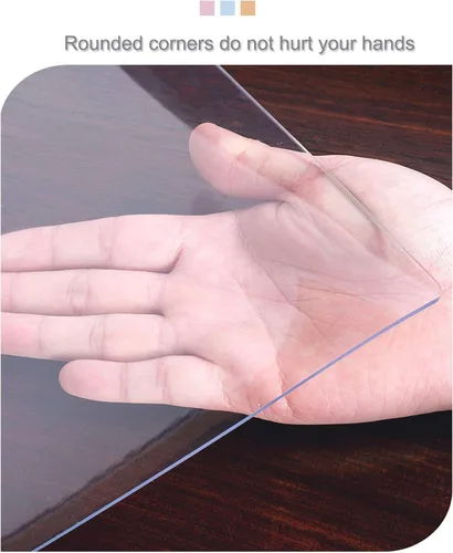 Miniatura 5 de Mantel de plástico impermeable a prueba de aceite, protector de mantel de PVC, protector de mesa transparente, 0.079 pulgadas de grosor, tapete