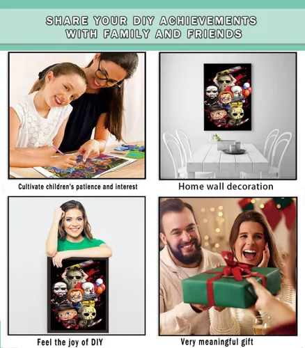 Miniatura 6 de CAMOYAI Kits de pintura de diamantes de Halloween, arte de diamantes 5D para adultos y niños, accesorios de arte de gemas, kit de taladro completo