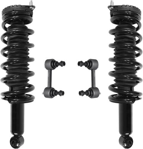 Miniatura 59 de Detroit Axle - Kit de 4 barras estabilizadoras delanteras para Ford F-150 2021 2022 2023 2024, 2 puntales con resorte helicoidal, 2 eslabones