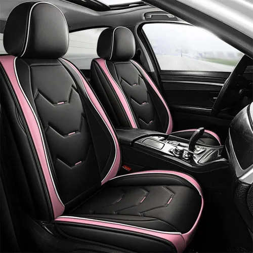 Miniatura 14 de otoez Juego completo de fundas universales de cuero para asiento de automóvil, 5 asientos, compatible con la mayoría de Honda, Toyota, Chevy Ford