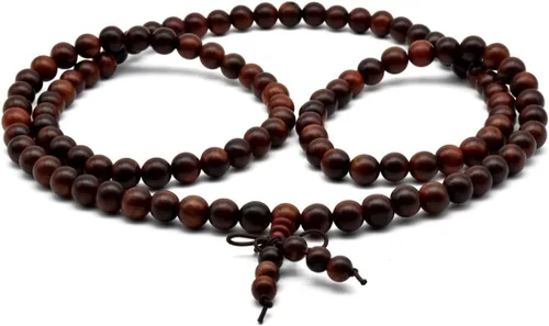Miniatura 32 de Zen Dear Brazalete y collar de meditación Mala, para cultura budista y oración busita, cuentas de Buddha, unisex, palisandro natural