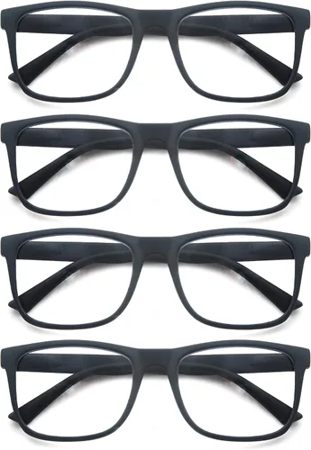 Miniatura 2 de Gafas de lectura negras mate para hombre, grandes y grandes, grandes y anchas, +0.50, con aumento ligero, cabeza grande, cara grande