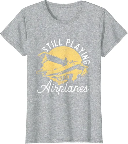 Miniatura 29 de Still Playing With Airplanes - Camiseta de control remoto RC Avión Piloto, Negro