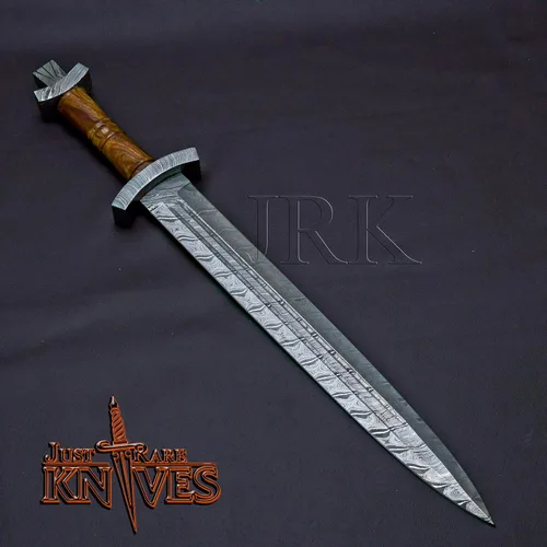 Miniatura 2 de Edición especial de EE. UU.: Hoja de acero de Damasco por encargo de 24 ", espada de daga ranurada de sangre doble (JRK72)