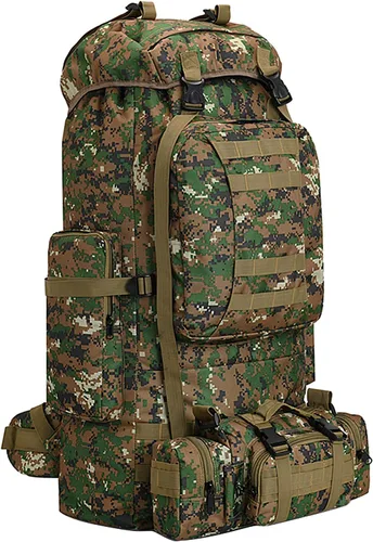 Miniatura 24 de Mochila de senderismo para acampar de 100L, mochila táctica militar Molle, mochila de senderismo ligera impermeable, Grande Citycamo