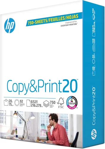 Miniatura 9 de Papeles para impresora HP Papel de 8.5 x 11 Copia e impresión 20 lb Paquete de 6 - 2,400 hojas Brillo 92 Fabricado en Estados Unidos
